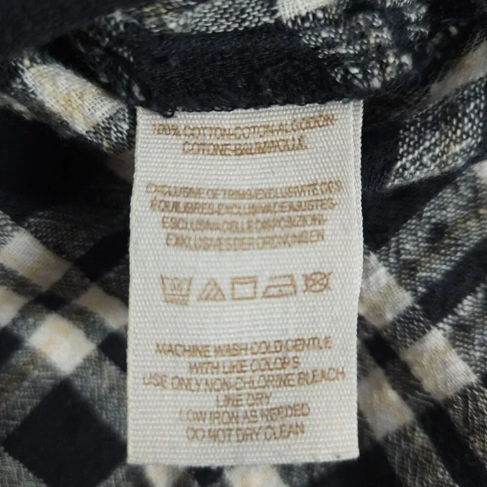 Free People Catch Up With Me‎ Plaid Flannel Shirt Small Cotton